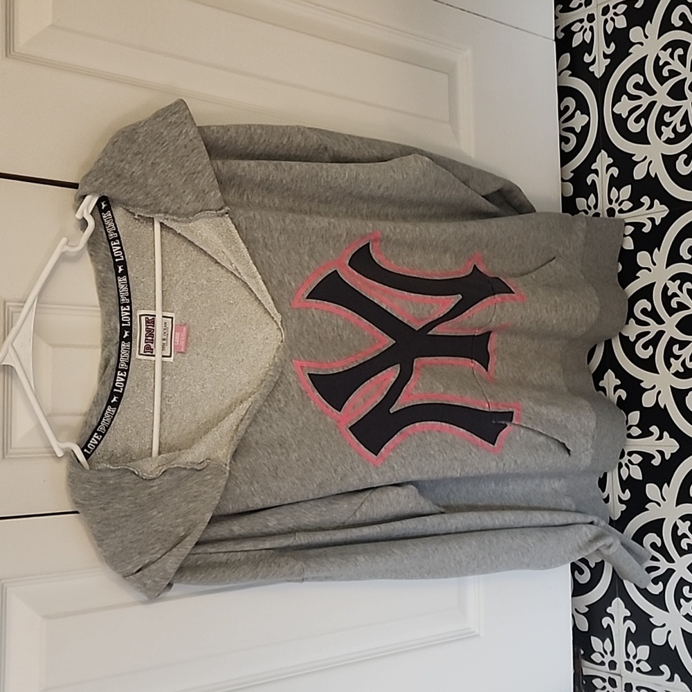Victoria Secret Pink New York Yankees v-neck hoodie